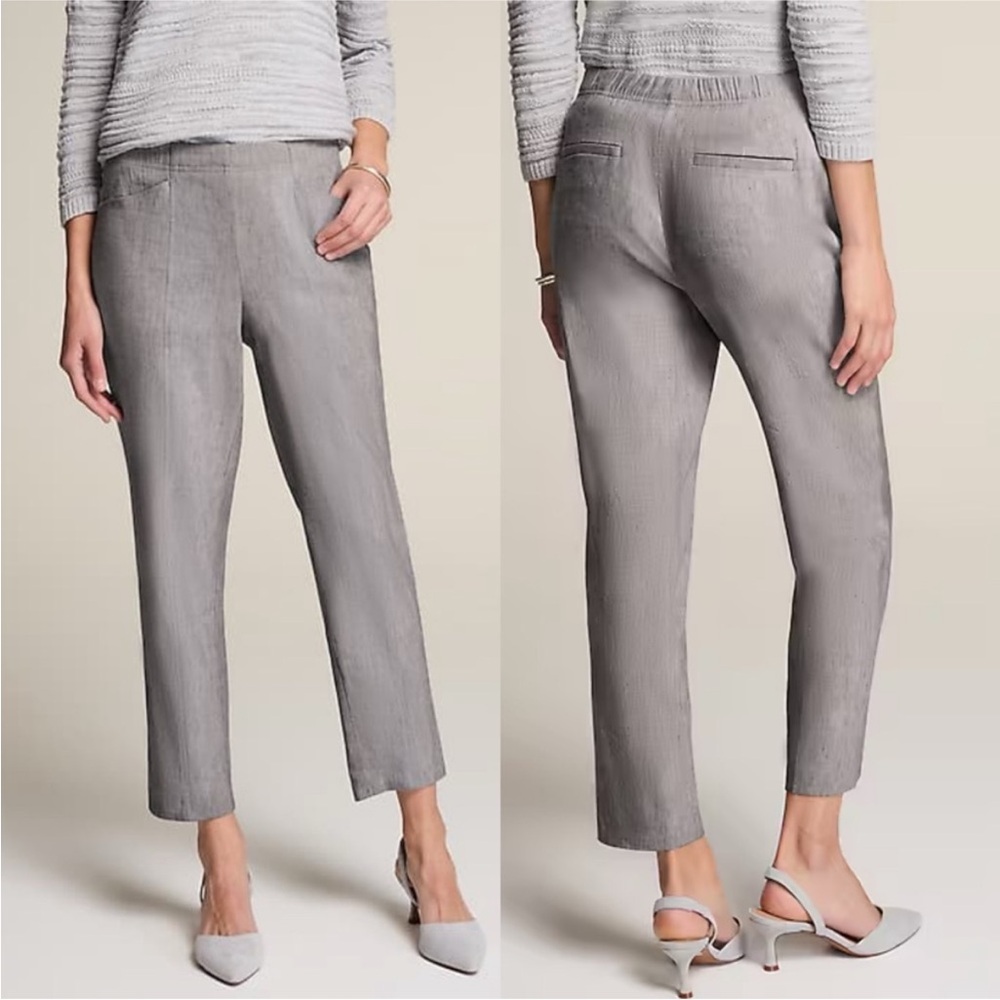 J. Jill Linen Stretch Pants Straight Leg Women’s Size Small Gray